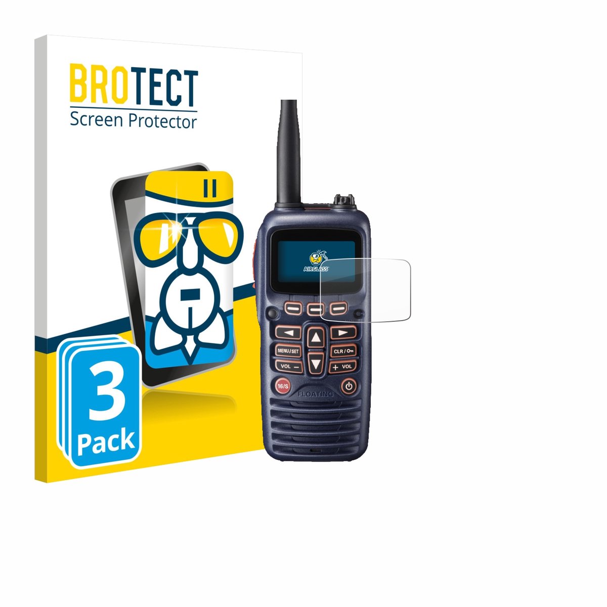 Screenprotector 3 Stuks voor Standard Horizon HX320E Beschermglas transparant