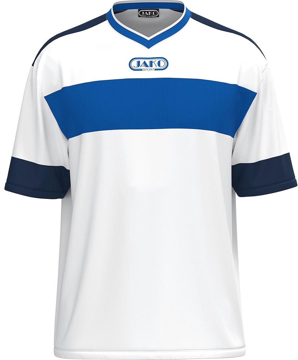 Jako Club 92 Shirt Korte Mouw Heren - Wit / Royal / Marine | Maat: S