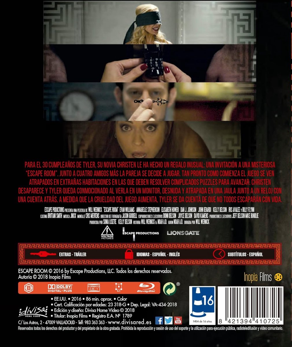 Escape Room - Film Thriller - Spannende avond - Intrigerend plot - 1 uur 21 min