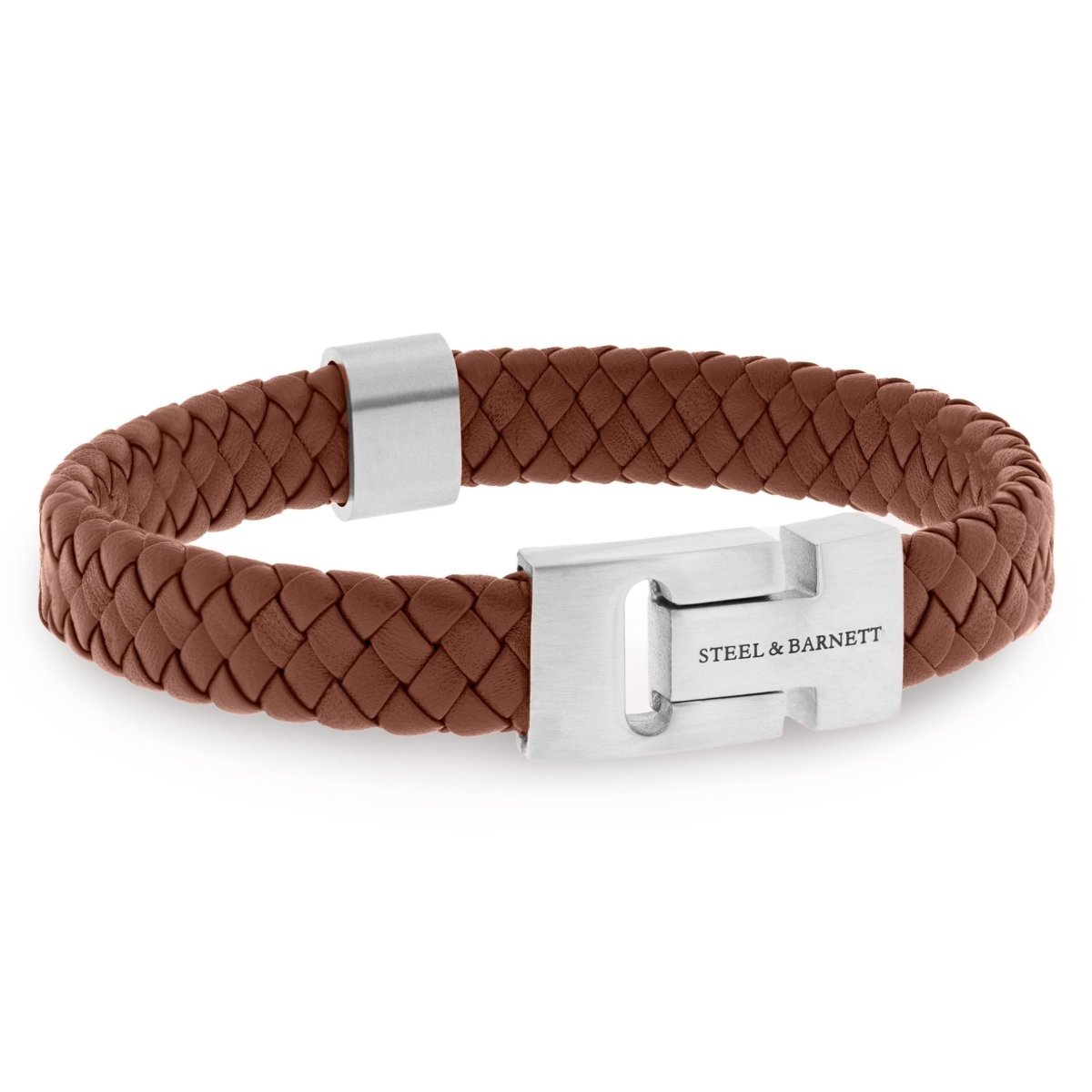 STEEL & BARNETT - Leren Armband Heren - Harrison - Lichtbruin - Maat M