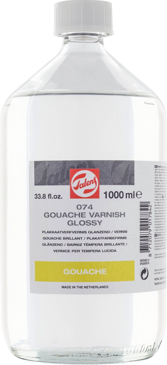 Talens Plakkaatverfvernis glanzend voor Olieverf 1000mL 074