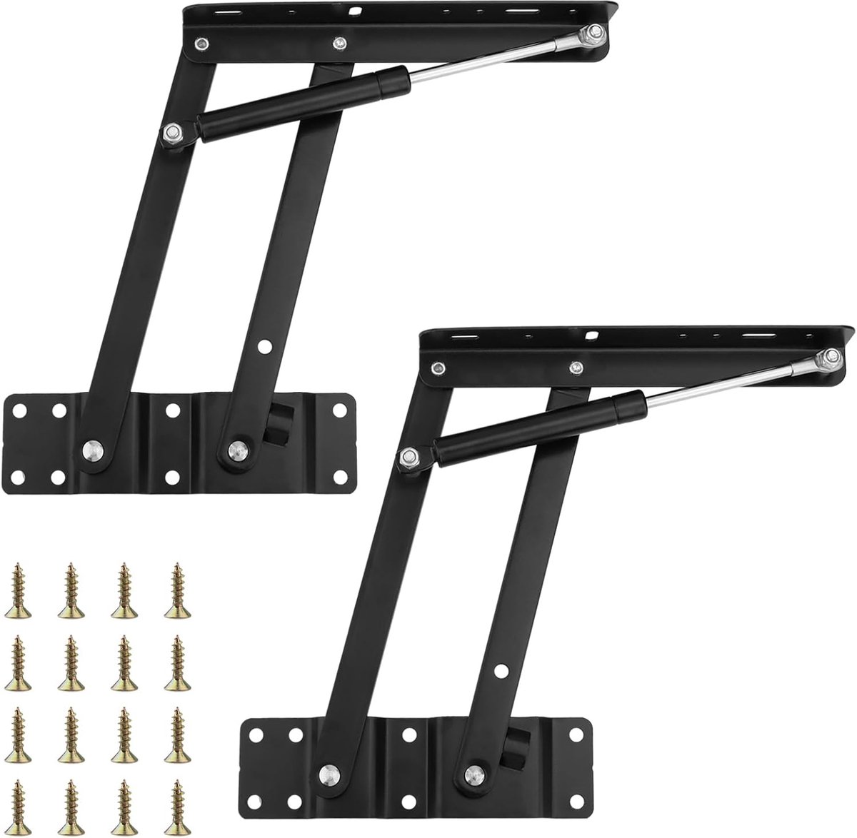 Meubelscharnier Veer - Hefmechanisme Lift - Salontafel Ombouwen - Pneumatisch Ondersteund - 22 x 176 cm - Zwart