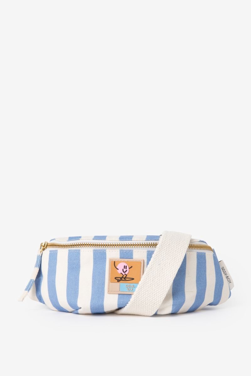Sissy-Boy - Blauwe crossbody tas met strepen