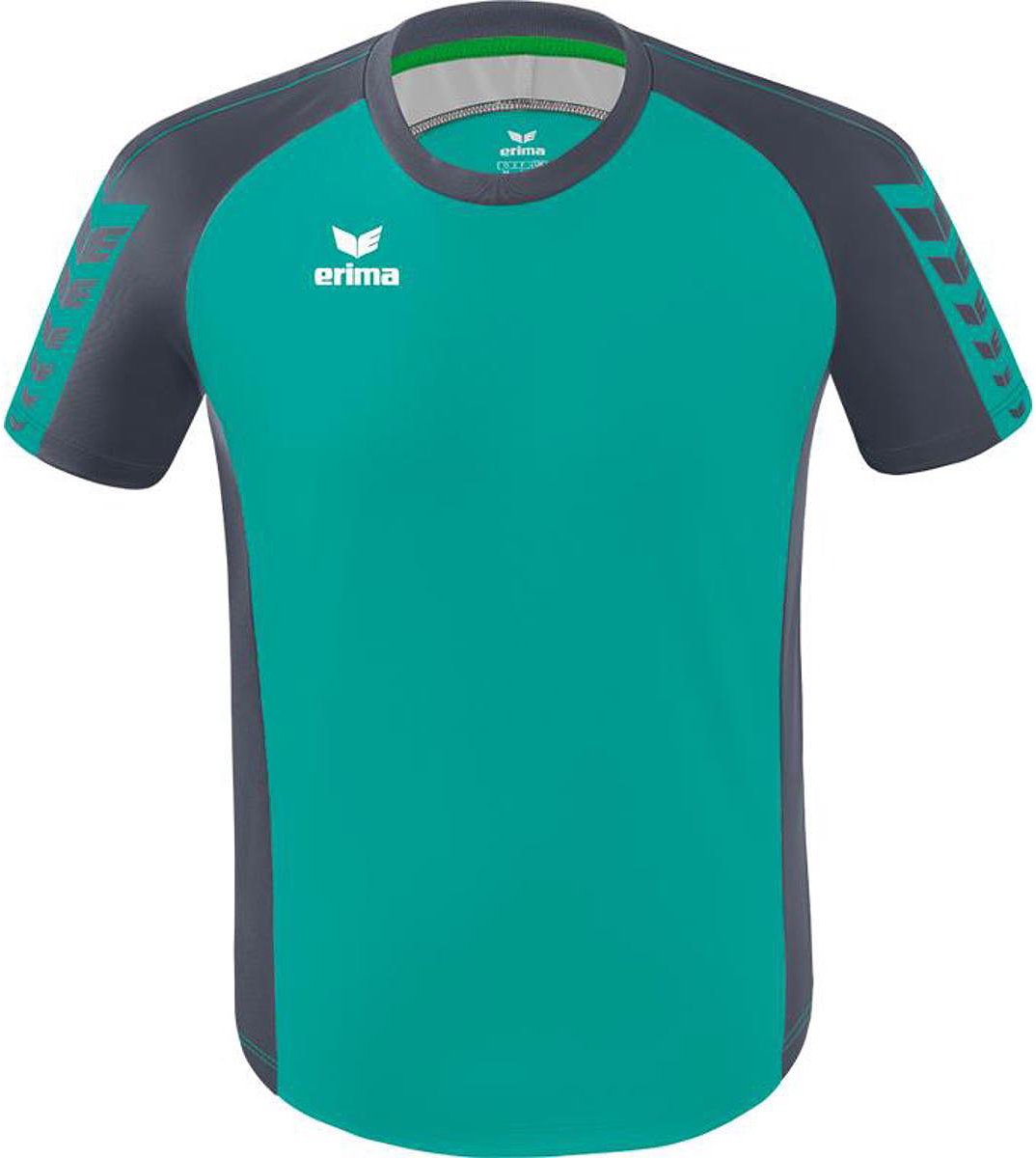 Erima Six Wings Shirt Korte Mouw Kinderen - Columbia / Slate Grey | Maat: 152