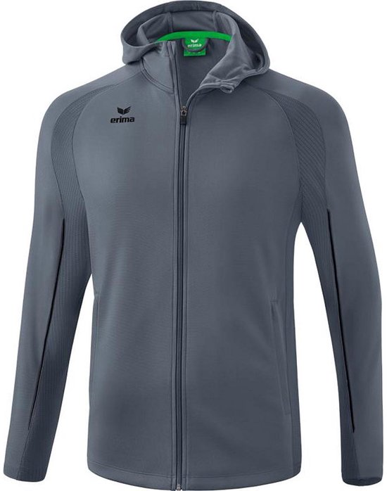 Erima Liga Star Trainingsjack Met Capuchon Heren - Zwart / Slate Grey | Maat: 3XL