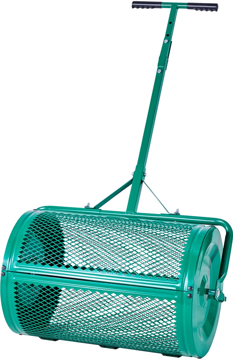 VEVOR Zaadstrooier, 67cm Brede Compoststrooier met Duw-/Trekbeugel, Veenmosstrooier, 4 Hoogtes Verstelbaar, Tuinstrooier voor de Tuin, Robuuste Graszaadstrooier voor Het Planten en Zaaien