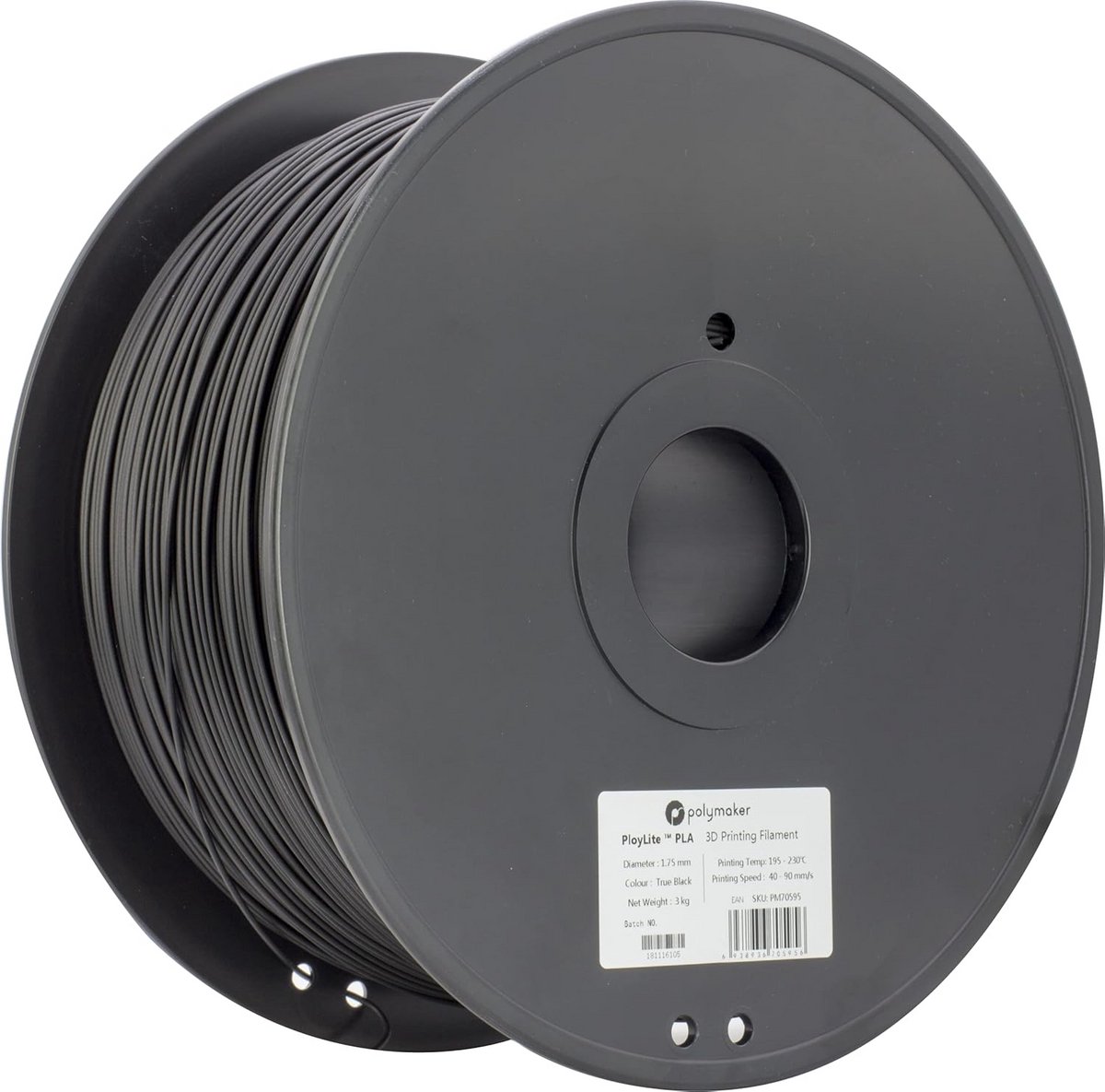 Hoogwaardig PLA 3D Printer Filament Zwart - 1.75mm - 3KG Spoel