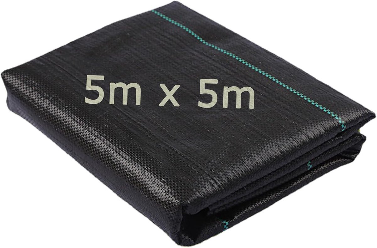 Onkruiddoek 5x5m Sterk 90g/m² Waterdoorlatend Tuinvlies UV-bestendig