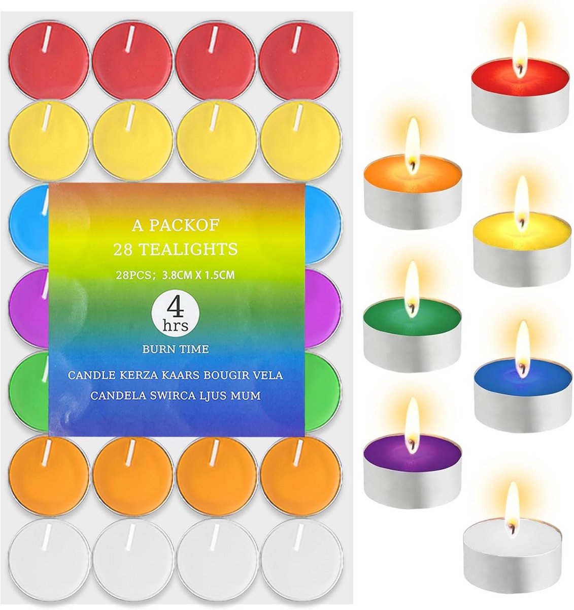 28x Rookvrije Theelichtjes voor Meditatie en Boeddhistische Decoratie - Ongeparfumeerde Boterlampjes