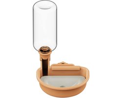 Drinkfles voor huisdieren - 480 ml - Geschikt voor kooien en andere kleine dieren - Overloopbestendige drinkfles - Oranje
