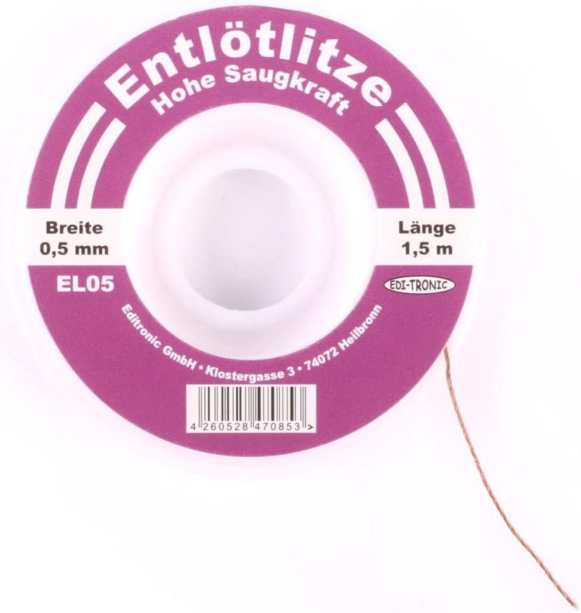 Desoldeerdraad 0,5 mm Koper - Hoog Absorptievermogen - Soldeertin Verwijderen