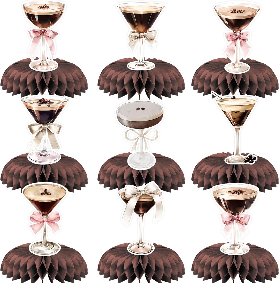 9-Delige Set Cocktail Martini Honingraat Tafeldecoratie voor Feest