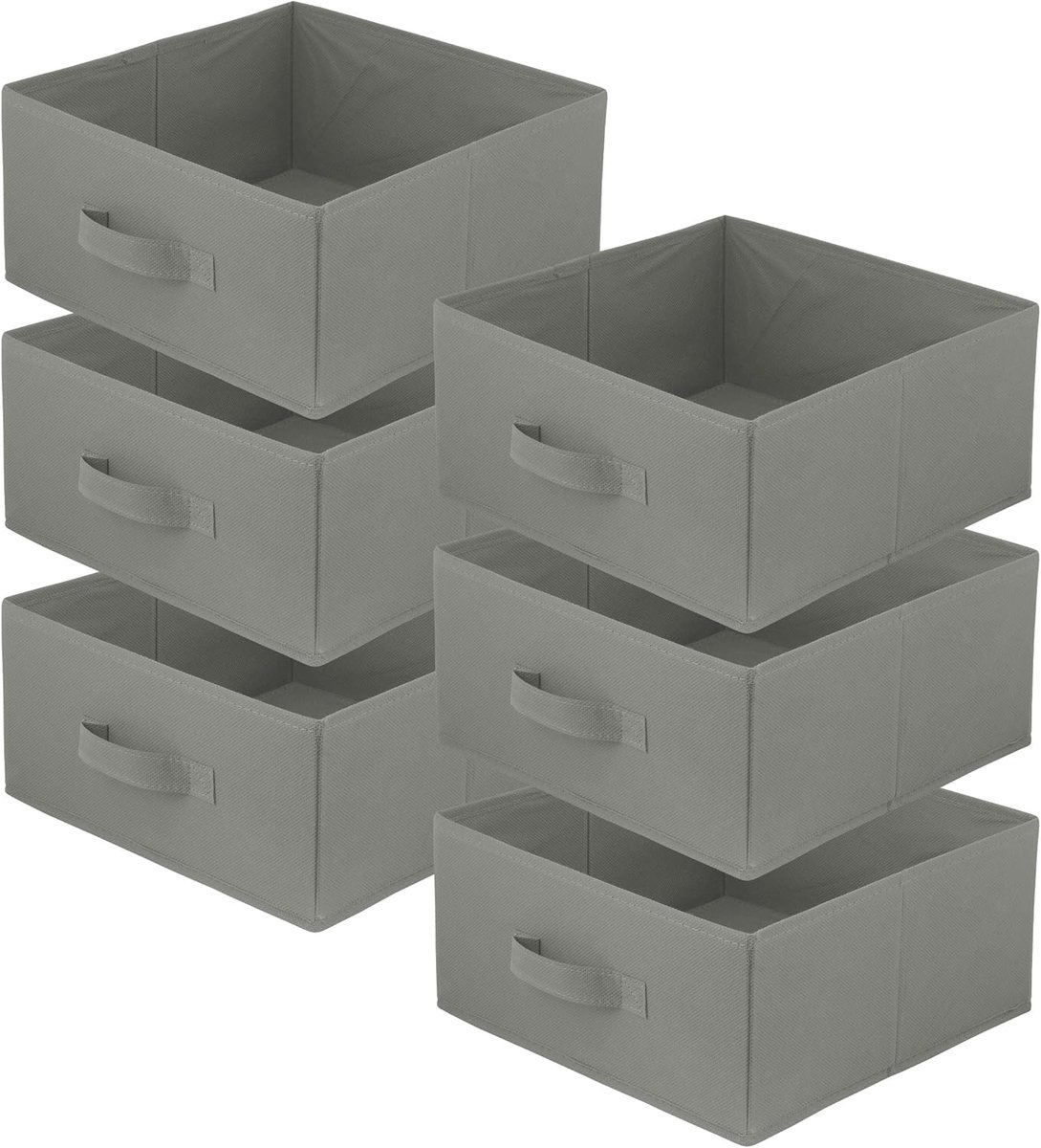 Opvouwbare Opbergdozen - Lade Organizer - Kleding Opslag - Set van 6 - 31x31x15 cm - Donkergrijs