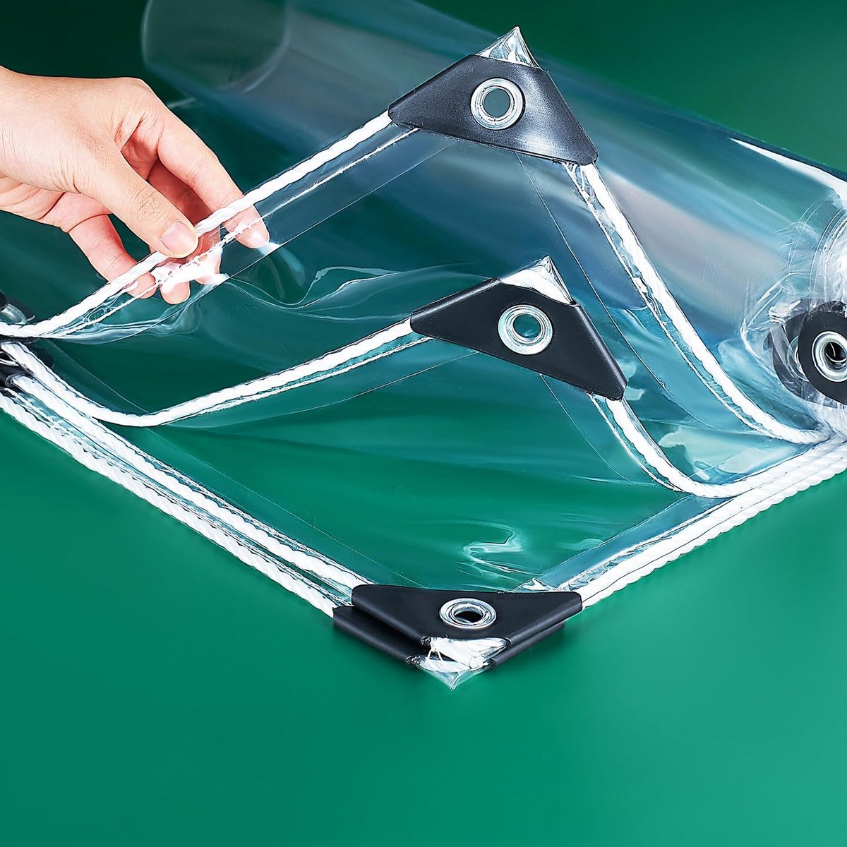 Transparant PVC Zeil Waterdicht met Ringen - Weerbestendig en Scheurvast