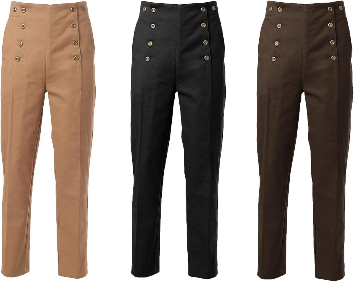 Victoriaanse Herenbroek - Gothic Steampunk Broek - Kostuum Evenementen - Verstelbare Tailleband