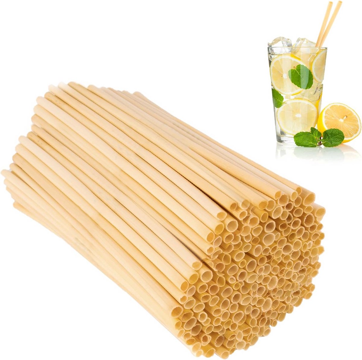 300x Biologisch Afbreekbare Rietjes van Tarwestro - 20 cm - Natuurlijk & BPA-vrij