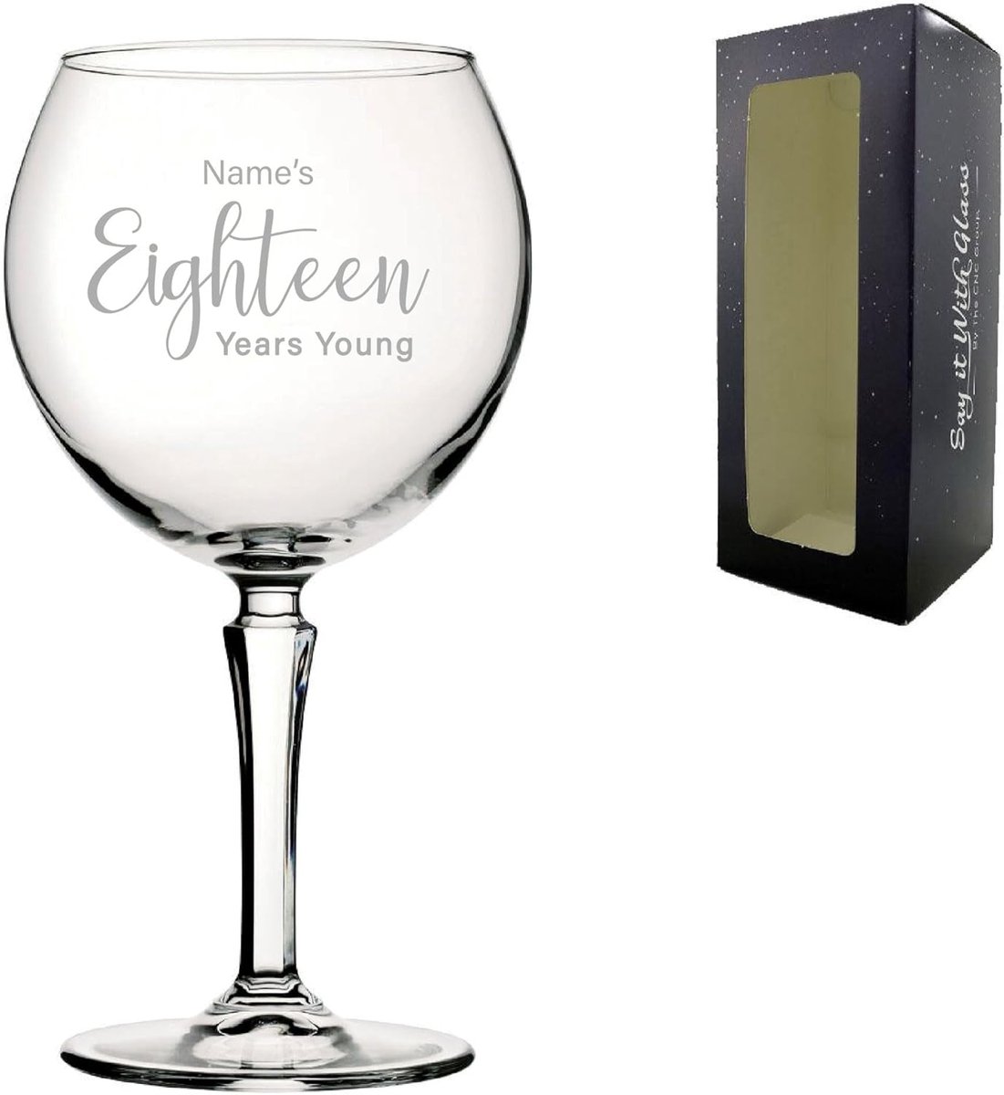 Gegraveerd Gin Ballon Glas 650ml - Gepersonaliseerd Verjaardagscadeau met Naam