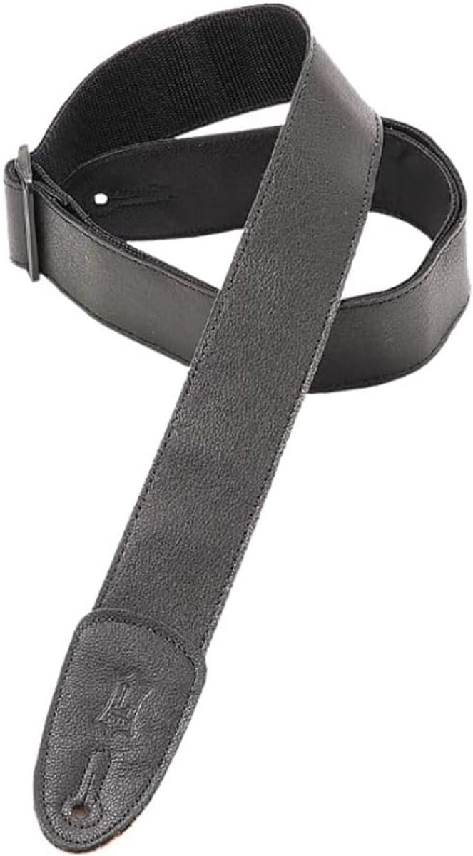 Leren gitaarband 5 cm breed zwart