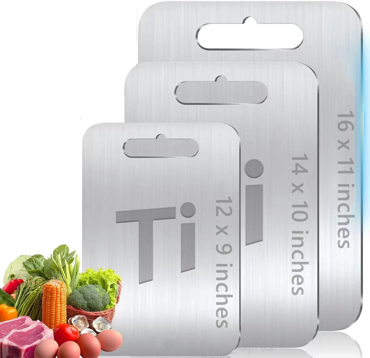 Titanium Snijplank Set van 3 - Duurzaam en Geurloos Koken
