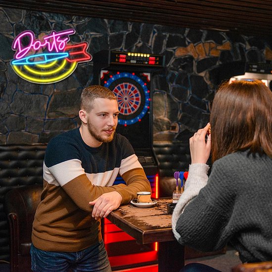 Neon Dartbord Verlichting - USB LED Neon Licht voor Wanddecoratie, Bar en Speelkamer — afbeelding 4