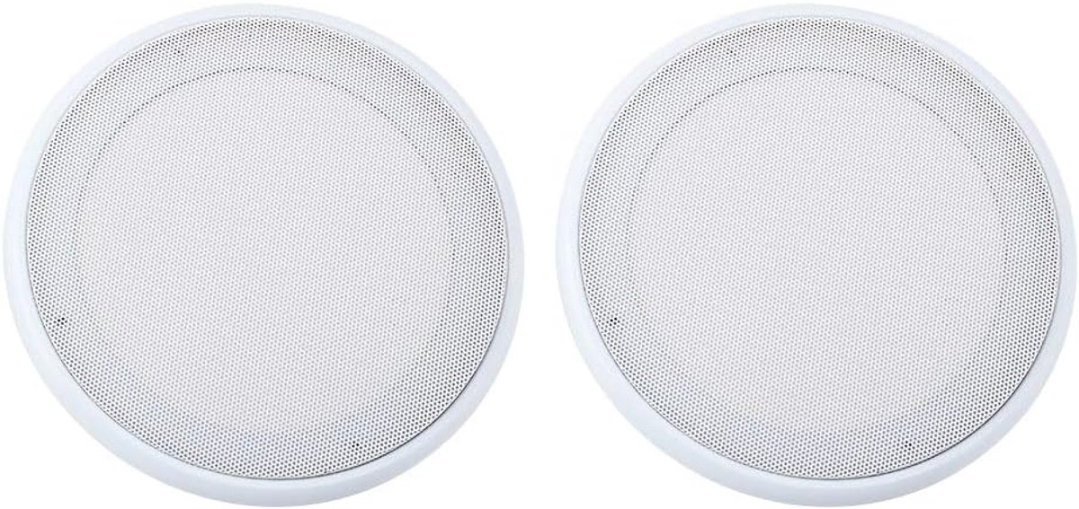 Set van 2 Witte Ronde Speaker Grills voor Auto en Hifi Systemen Beschermhoes Grill