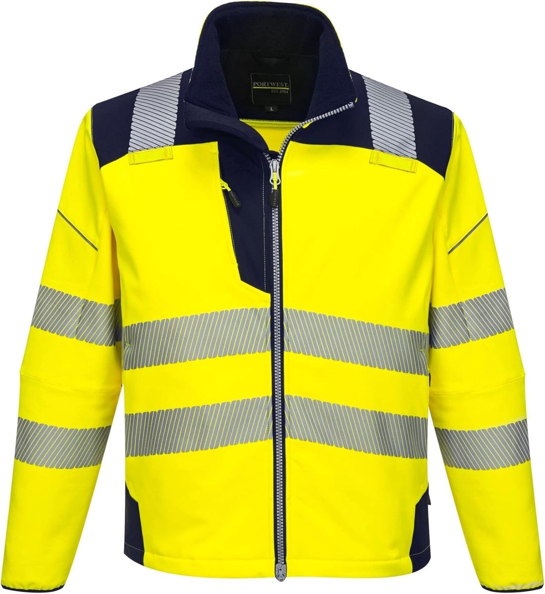 Softshell Werkjas - Hoge Zichtbaarheid Jas - Veilig Werken - Ademend Waterdicht - 30 x 20 x 2 cm - Hoogvisueel