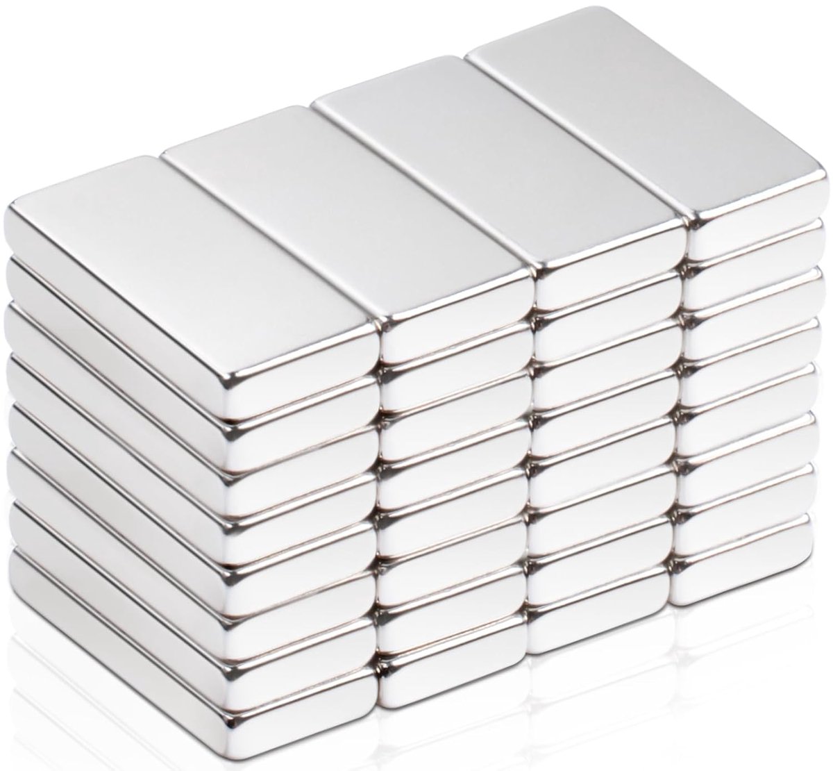 32x Sterke Rechthoekige Neodymium Magneten 20x10x3 mm - Extra Krachtige Blokmagneten