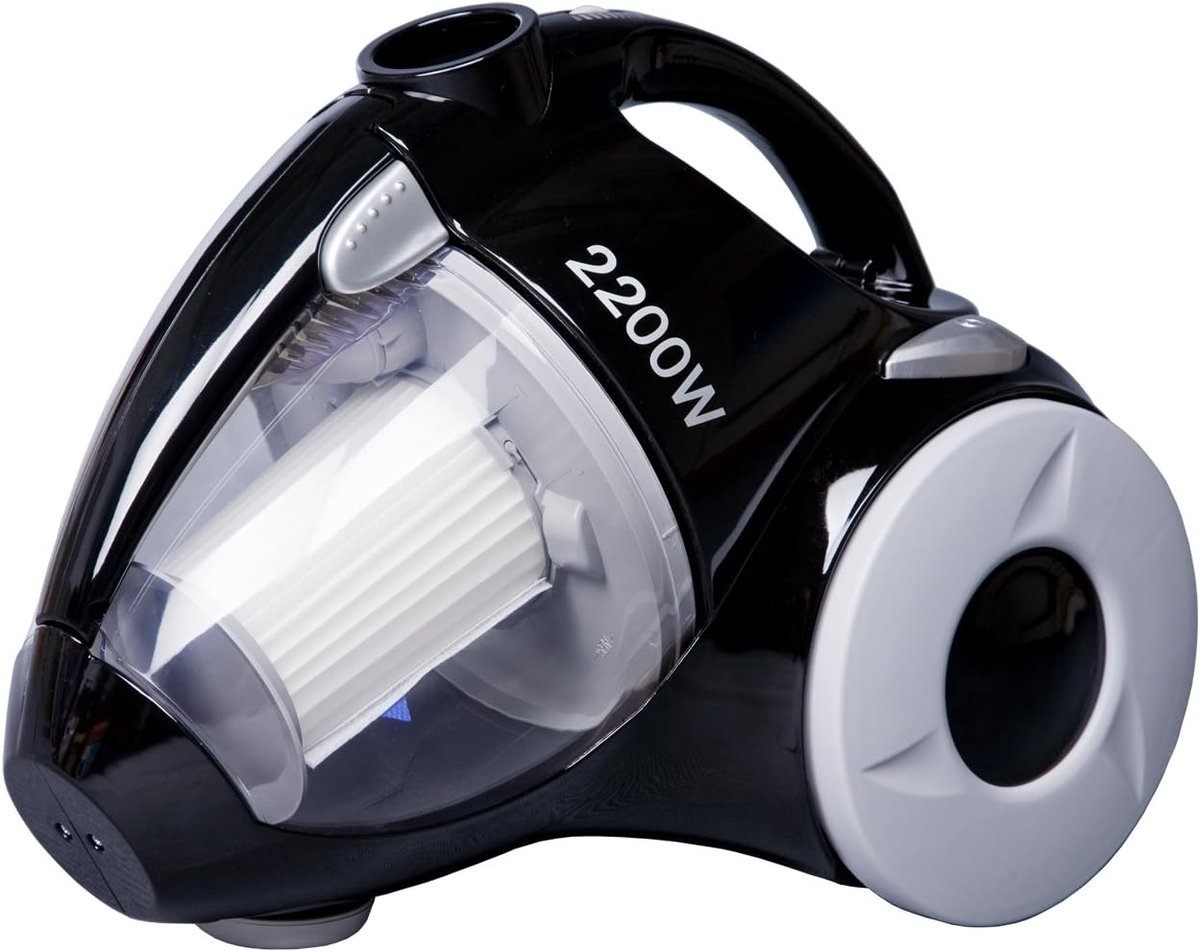 Stofzuiger - Cilinder stofzuiger - Krachtig stofzuigen - Zakloos systeem - 2200 Watt - Zwart