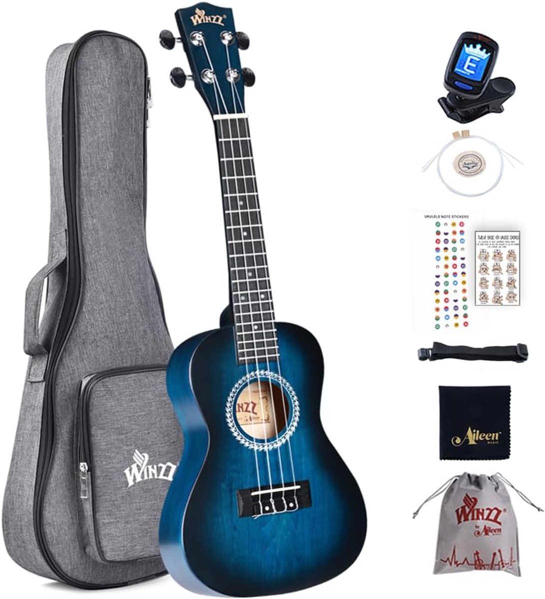 Sopraan Ukulele Set voor Kinderen en Volwassenen met Accessoires en Uniek Kleurontwerp