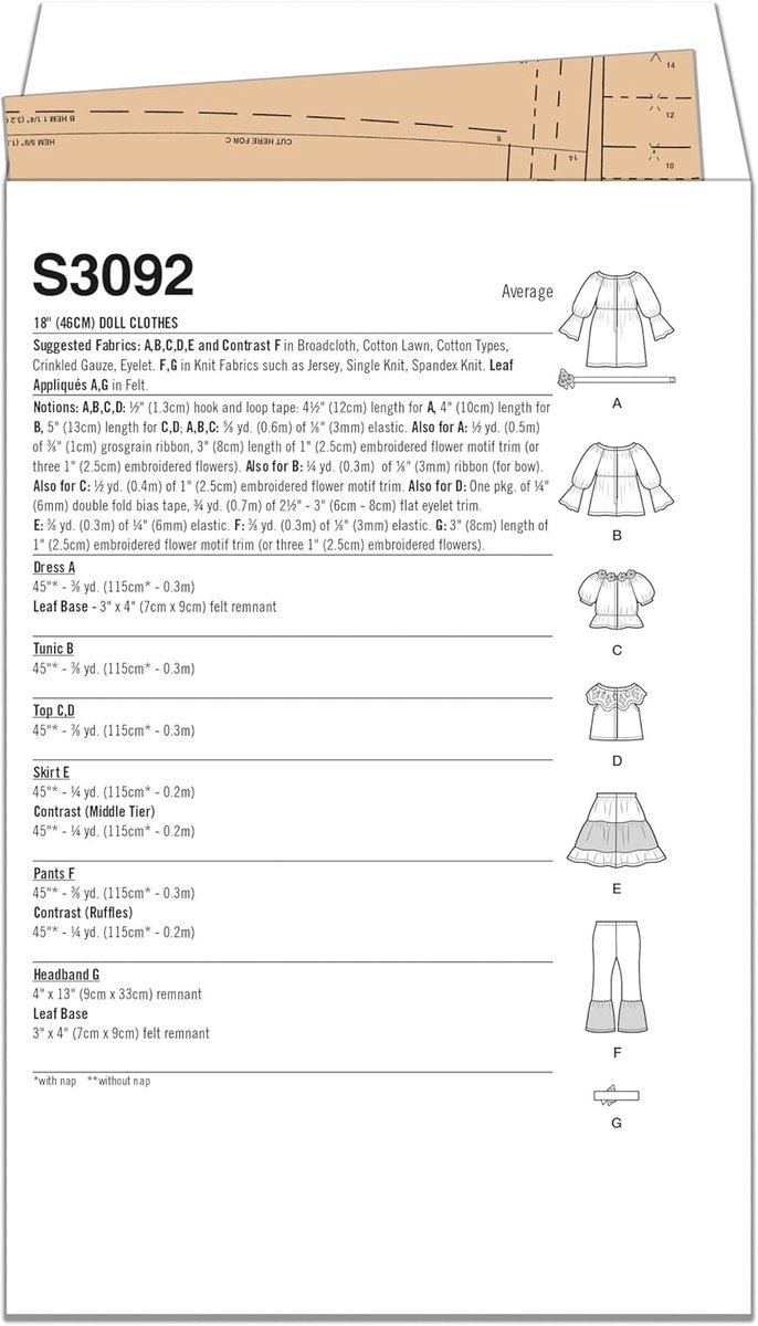 Poppenkleding Patroon - Naaipatronen Poppen - Poppen Aankleden - Voor 18 Inch Poppen - One Size - Meerkleurig van Merkloos — afbeelding 5