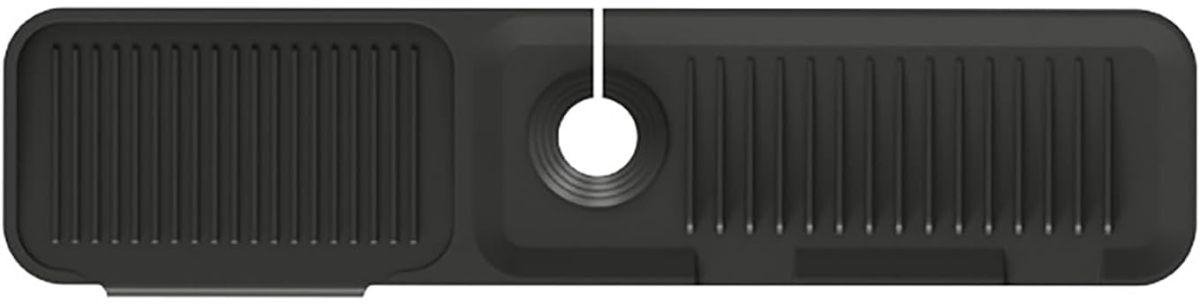 Drain Mat - Silicone Faucet Mat - Sloped Drip Collector for Countertop Sink - 61 cm - Black