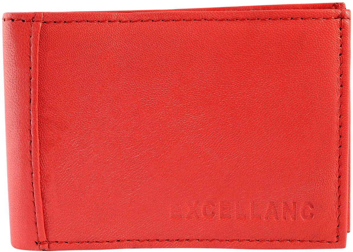 EXCELLANC Excellanc Unisex Portemonnee Fadel echt leer, liggend formaat, 7,2 x 10,5 cm