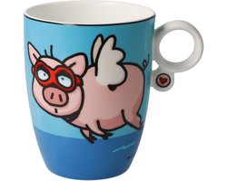 Goebel - Ed Heck | Koffie / Thee Mok When Pigs Fly | Beker - porselein - 400ml - 2 stuks