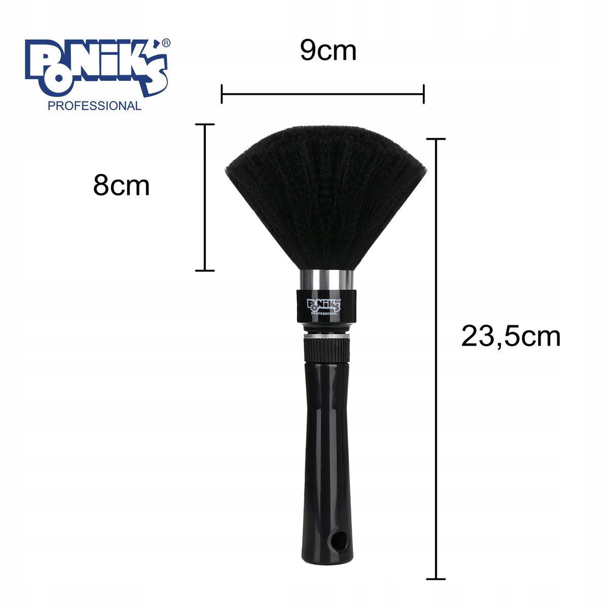 Poniks Brush Barber Sweep - Voor het Vegen van de Nek - Zwart, Dicht, Zacht