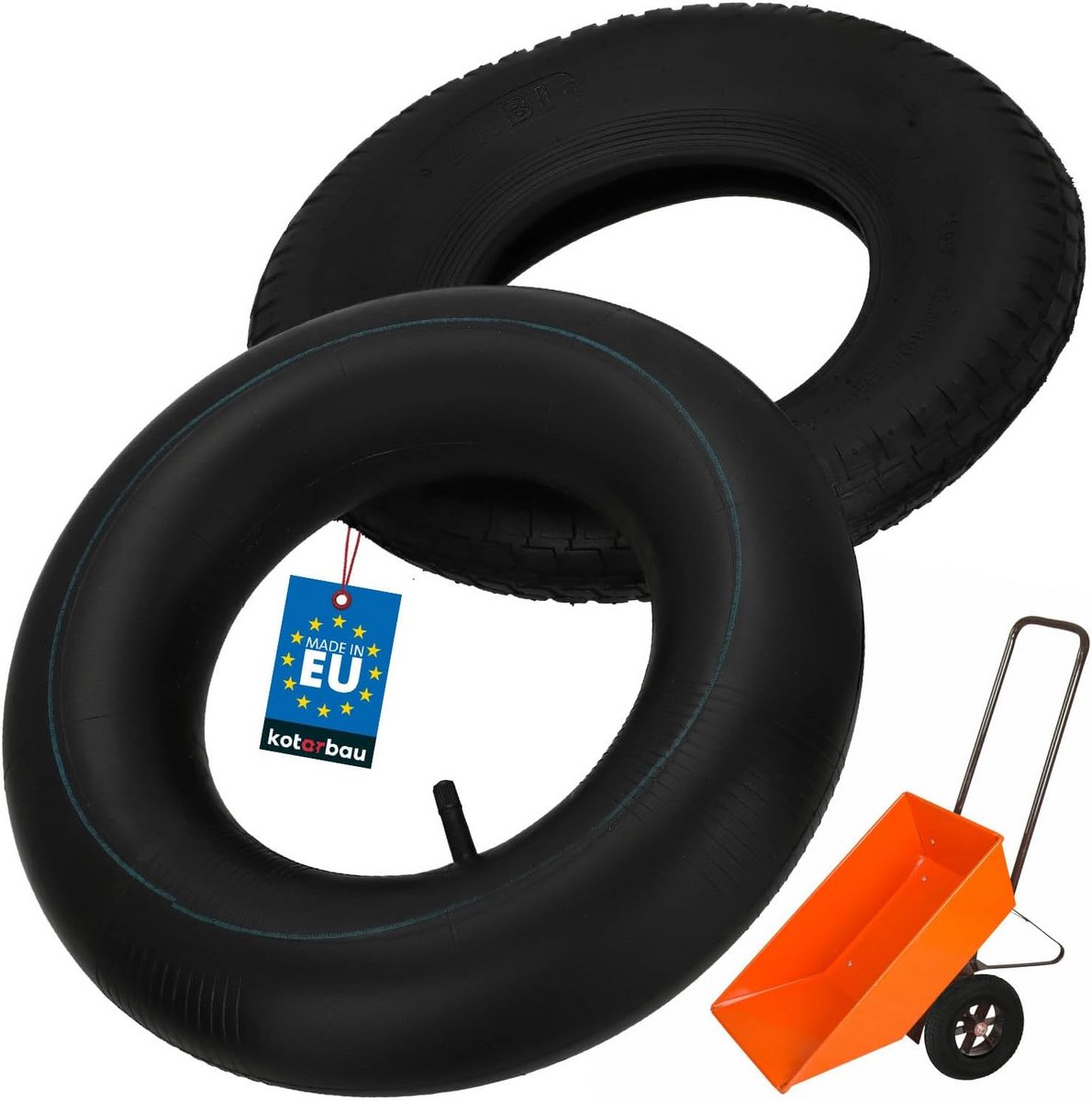 Kruiwagenband met binnenbuis 4-laags solide rubber voor kruiwagen en handkar