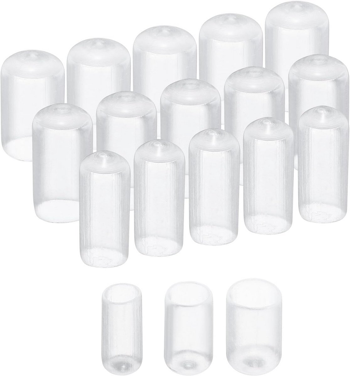 Set van 60 Ronde Rubber Doppen – Transparant Beschermkapjes voor Schroeven, Gaten en Meubelpoten (7mm, 10mm, 12mm)