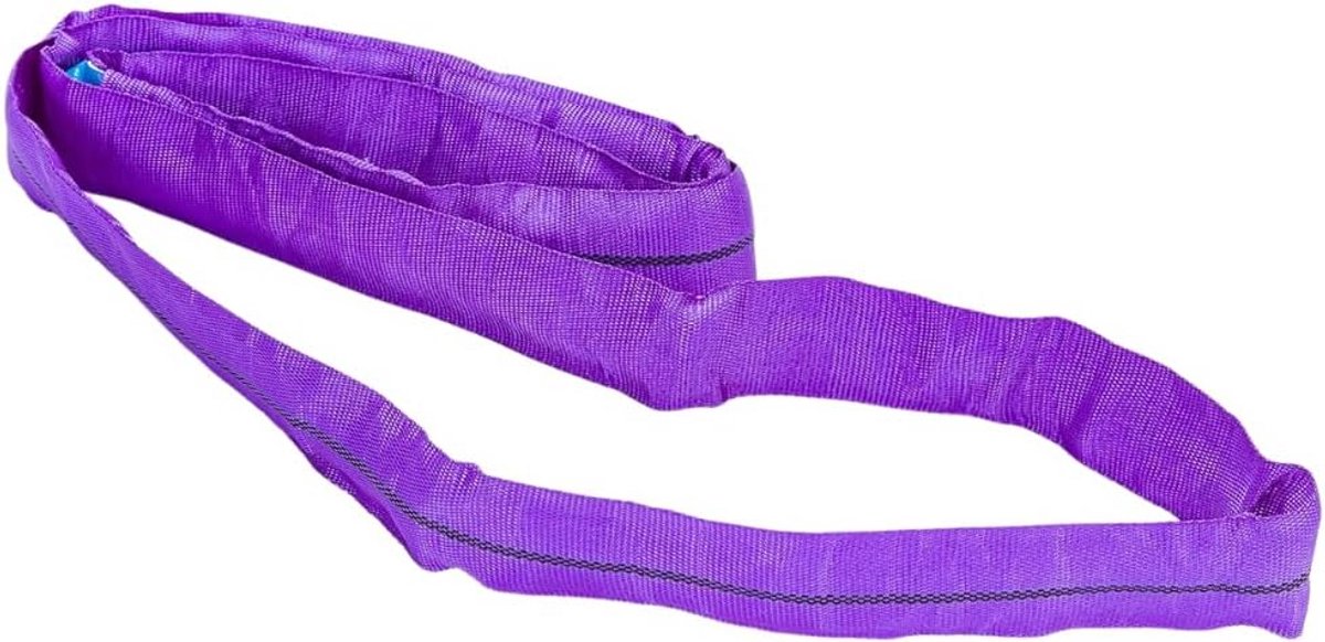 Sterke Hefband 1000 kg - Ronde Slings 1 Meter - Polyester Hijsband Paars DIN EN 1492-2