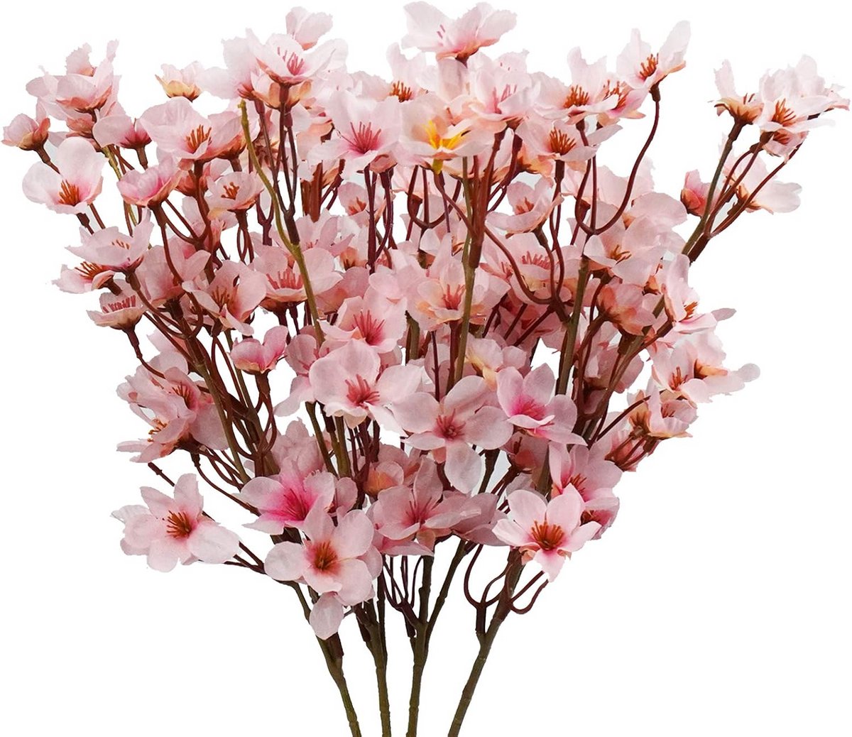 4 stuks Kunstmatige Kerserbloesem Bloemen - Zijde Peach Bloesems Valse Planten Decoratie v