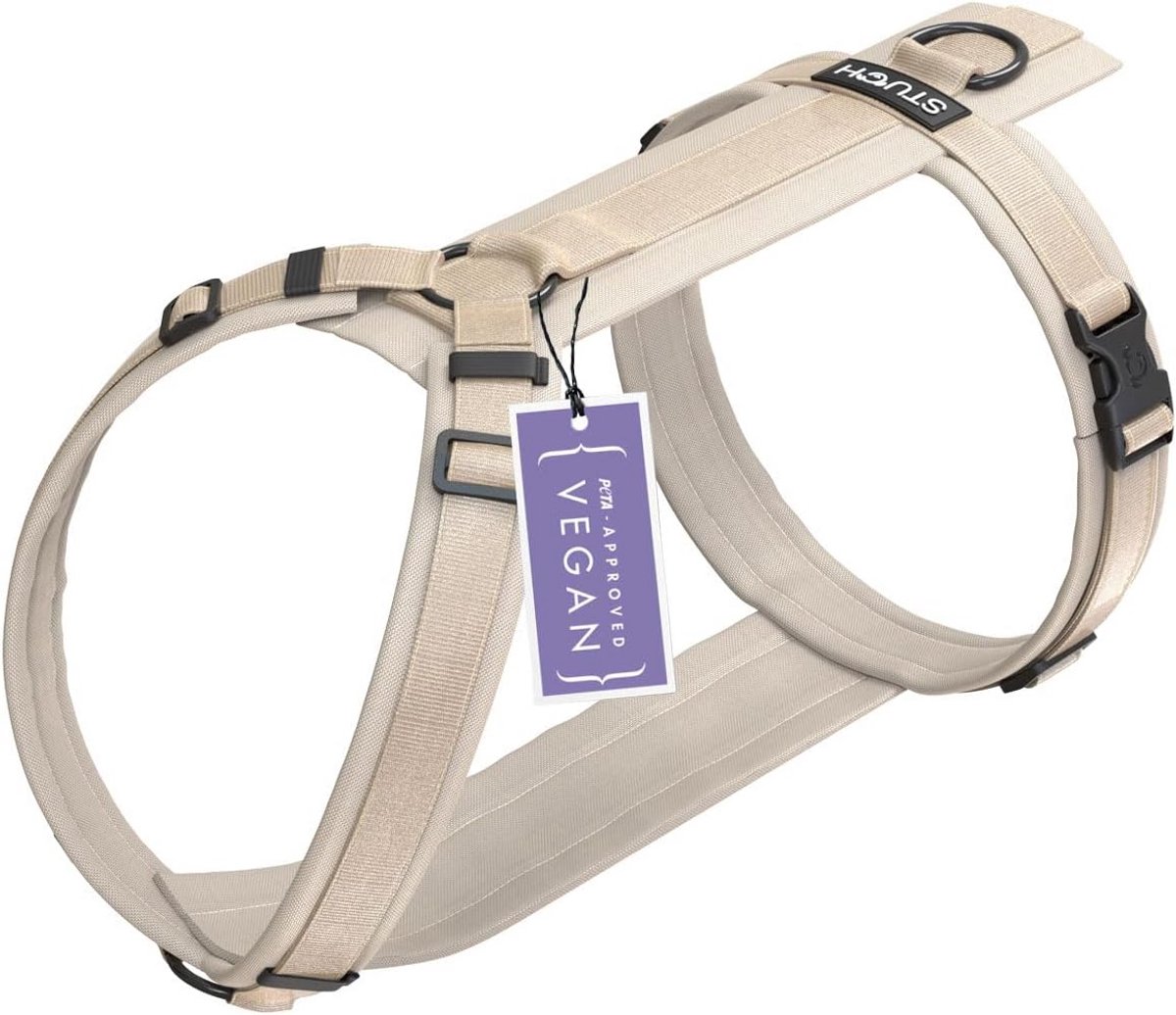 Verstelbaar Hondentuigje Nylon Harnas Gewatteerd Comfortabel voor Kleine Middelgrote Grote Honden Beige XS