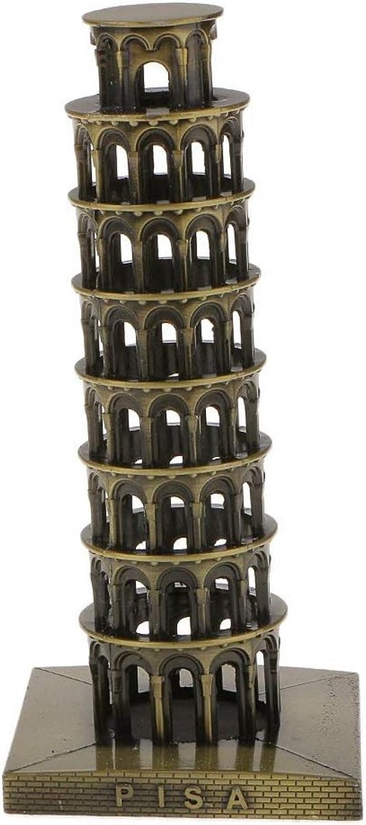 Leaning Tower of Pisa Model 15.5 cm – Metalen Decoratie in Bronskleur – Ideaal als Cadeau of Sierstuk