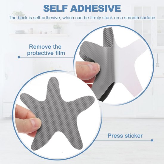 12 stuks non-slip badstickers sterrenvorm grijs van Merkloos — afbeelding 3