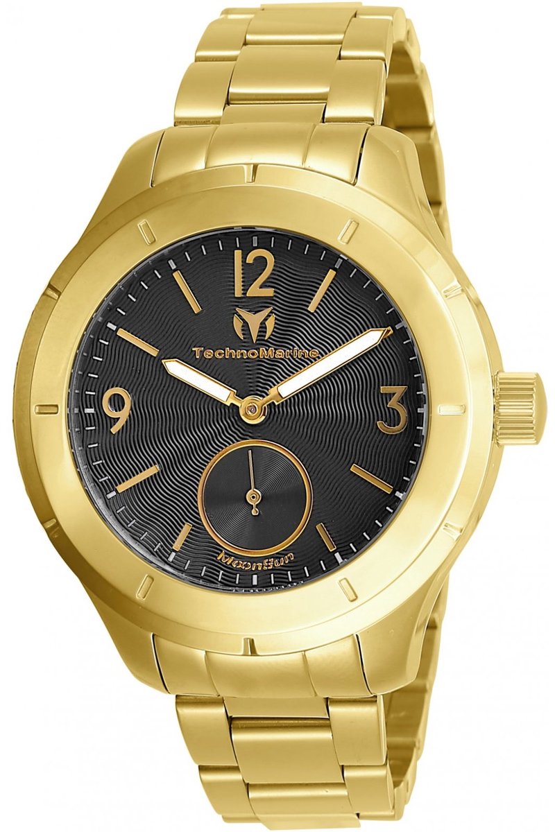 TechnoMarine MoonSun TM-818006 Heren Horloge - Waterdicht - Analoog - Quartz Uurwerk - Roestvrij Staal met grijze Wijzerplaat - 42mm