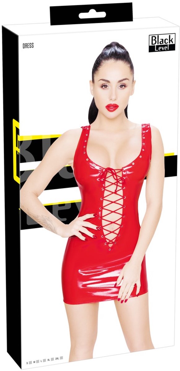 Vinyl Jurk Rood XL