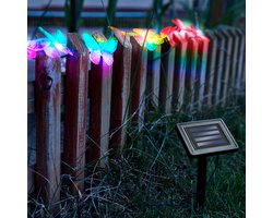 Garden Of Eden Solar LED Lichtsnoer Vlinder - 10 Gekleurde LED’s - 2 M - Op Zonne-Energie - Decoratieve Buitenverlichting Voor Tuin, Balkon En Terras [11758A]
