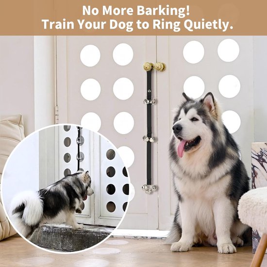 Upgraded Puppy Klokken Hond Deurbellen voor Deurknop/Potty Training/Ga Outside-Hondenklokken voor Puppies Honden Doggy Doggie Pooch Huisdier Kat voor Hondenliefhebbers Premium Kwaliteit-3 Snaps voor Lengteaanpassing — afbeelding 4
