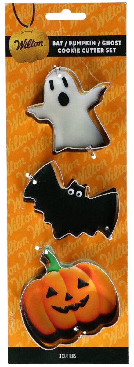 Wilton Koekjes Uitsteker - Vleermuis, Pompoen, Geest - Set/3 - Uitsteekvormpjes Halloween - Koekjes Vorm