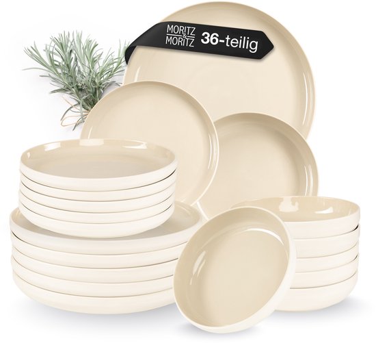 Moritz&Moritz Tafelservice Vida, Porzellan, für 12 Personen, beige Moritz&Moritz Tafelservice Vida, Porzellan, für 12 Personen, beige