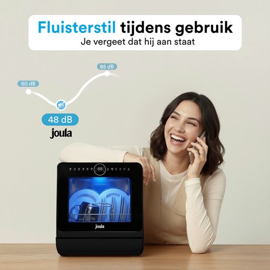 Mini-vaatwasser, tafelvaatwasser, 800 W, vaatwasser met 12 l watertank, tafelvaatwasser met 3 wasprogramma's voor woningen, slaapzalen, campers, 42 x 38,5 x 46,5 cm