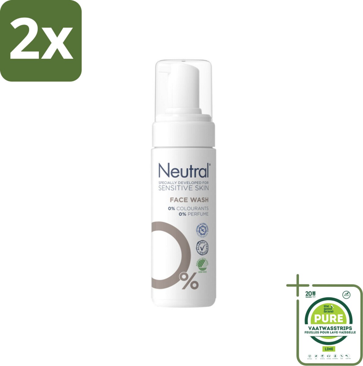 Neutral Facewash 150 ml - Voordeelverpakking - 2 stuks - Gezichtsreiniger - Huidverzorging