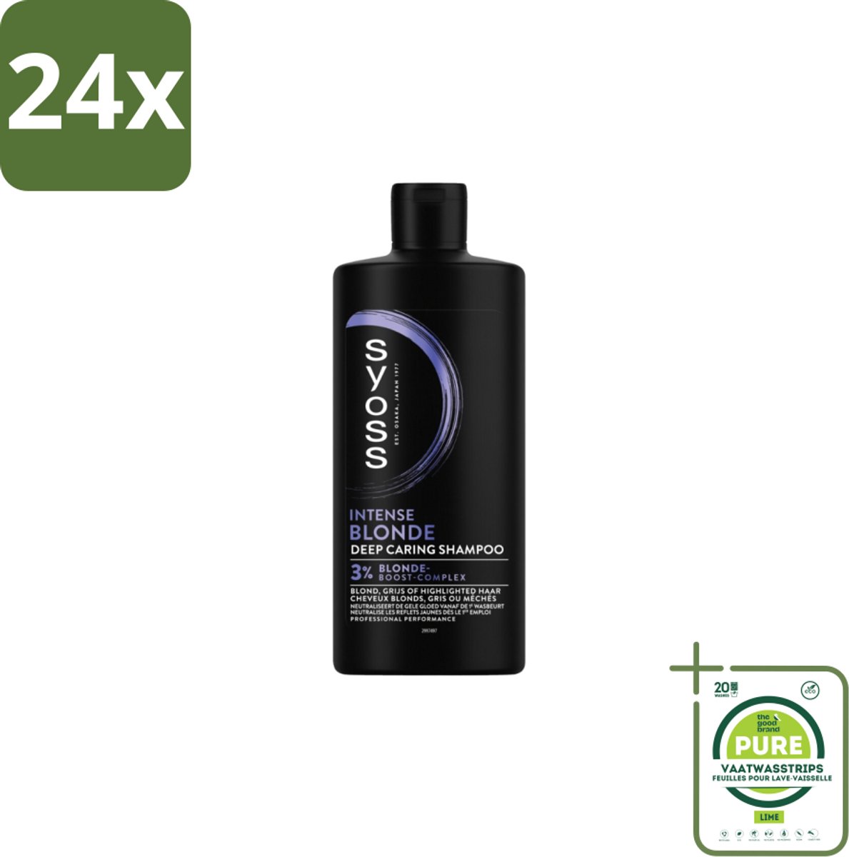 Syoss Blonde Shampoo 440 ml - Voordeelverpakking - 24 stuks - Blond haar - Koel blond